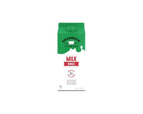 Order Shamrock Whole Milk Half Gallon food online from Extra Mile 2045 store, Antioch on bringmethat.com