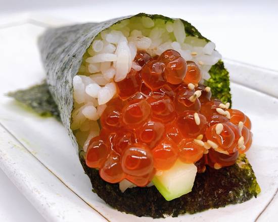 Order Ikura Hand Roll (Salmon Roe) food online from Narumi Sushi store, Lemon Grove on bringmethat.com
