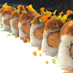 Order Flaming Rainbow Roll food online from Jade Garden store, Lawrence on bringmethat.com