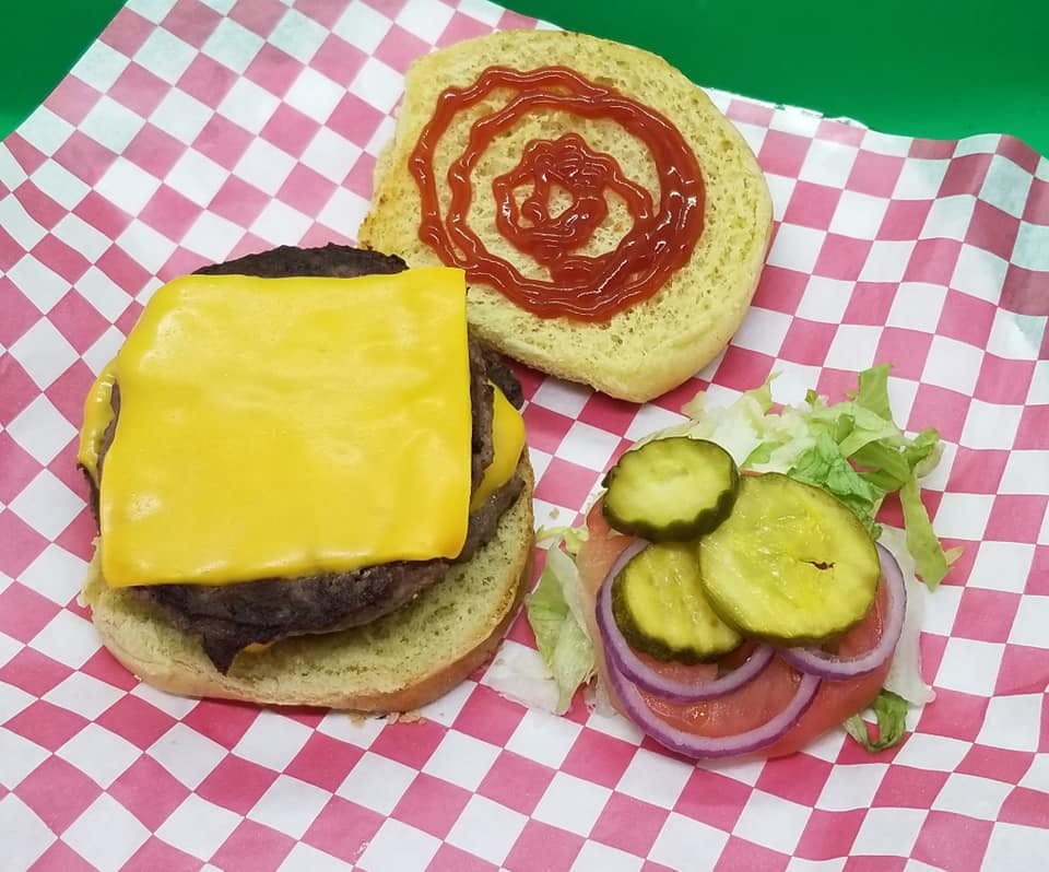 Order Cheeseburger - Burger food online from Zep's Pizza Shoppe store, Sebring on bringmethat.com