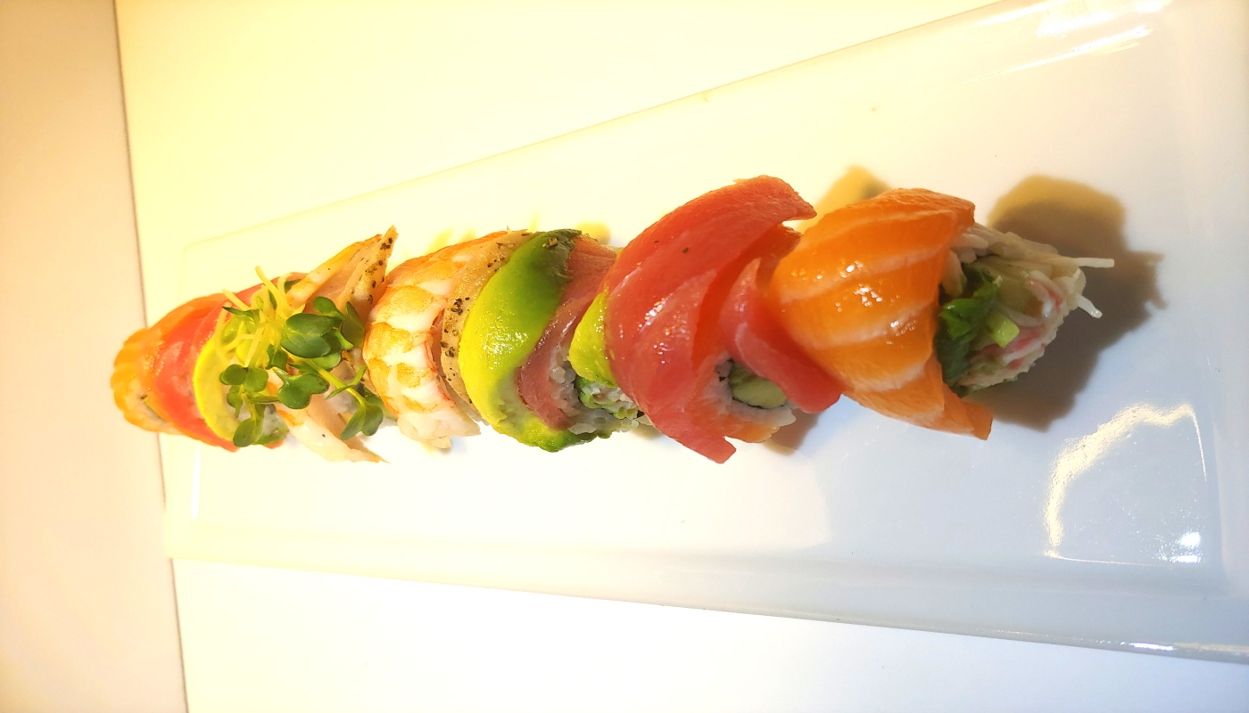 Order Rainbow Roll food online from Crazy Grill store, Garden Grove on bringmethat.com