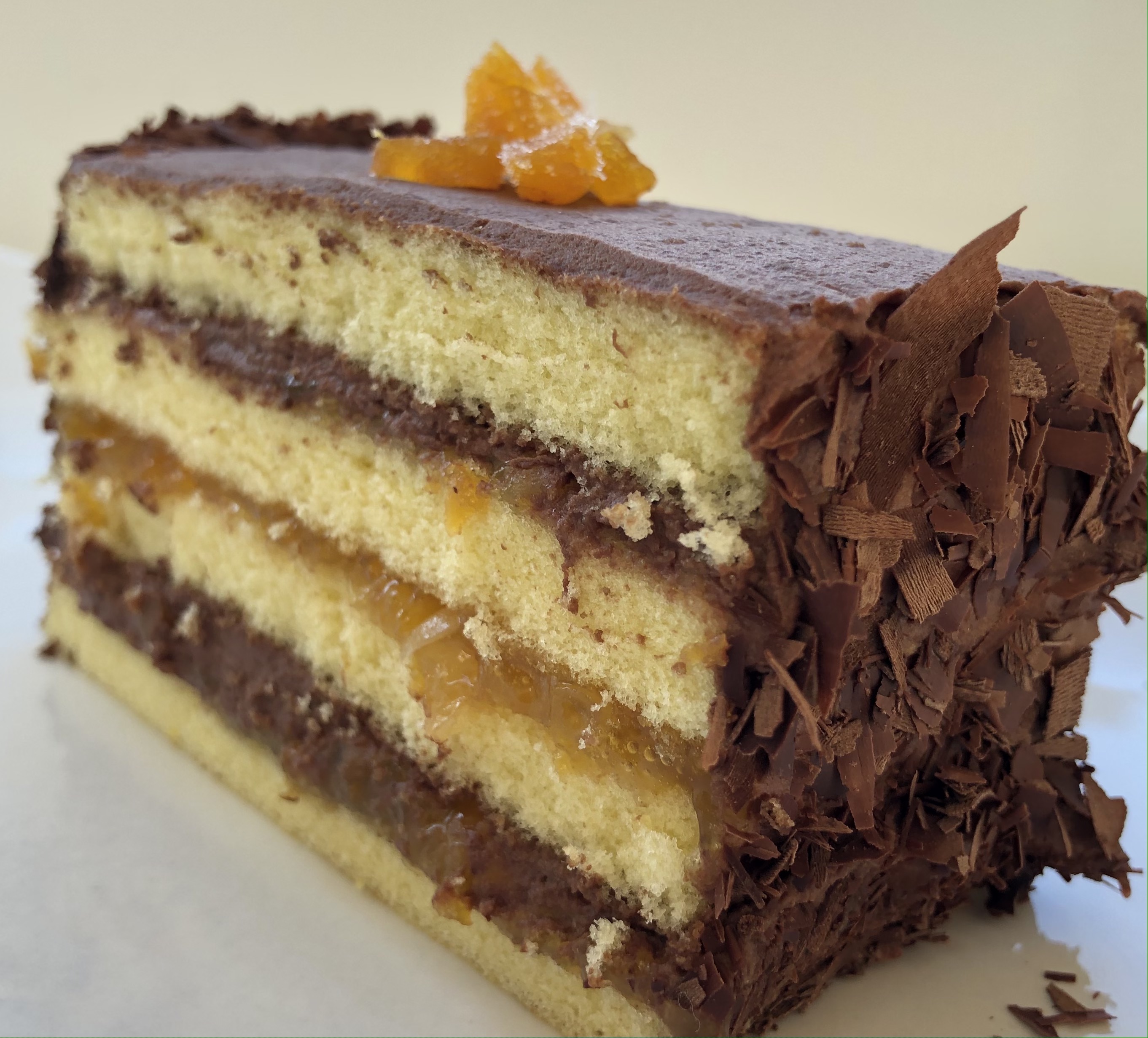 Order Apricot Chocolate Mousse Slice food online from Copenhagen Pastry store, Culver City on bringmethat.com