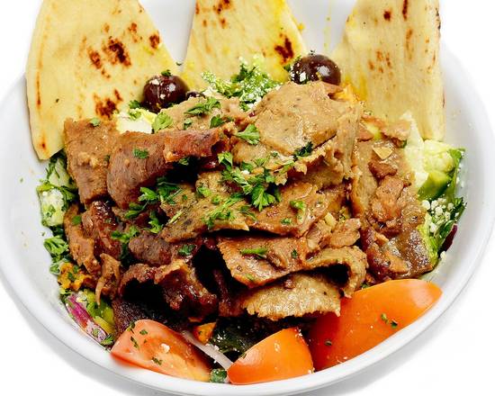 Order Gyro Salad food online from George's Greek Grill-Fig at 7th store, Los Angeles on bringmethat.com