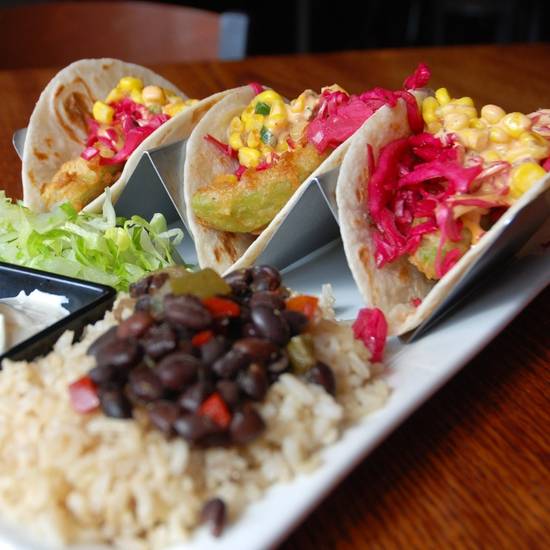 Order Fried Avocado Tacos food online from Tap House Grill store, Oswego on bringmethat.com