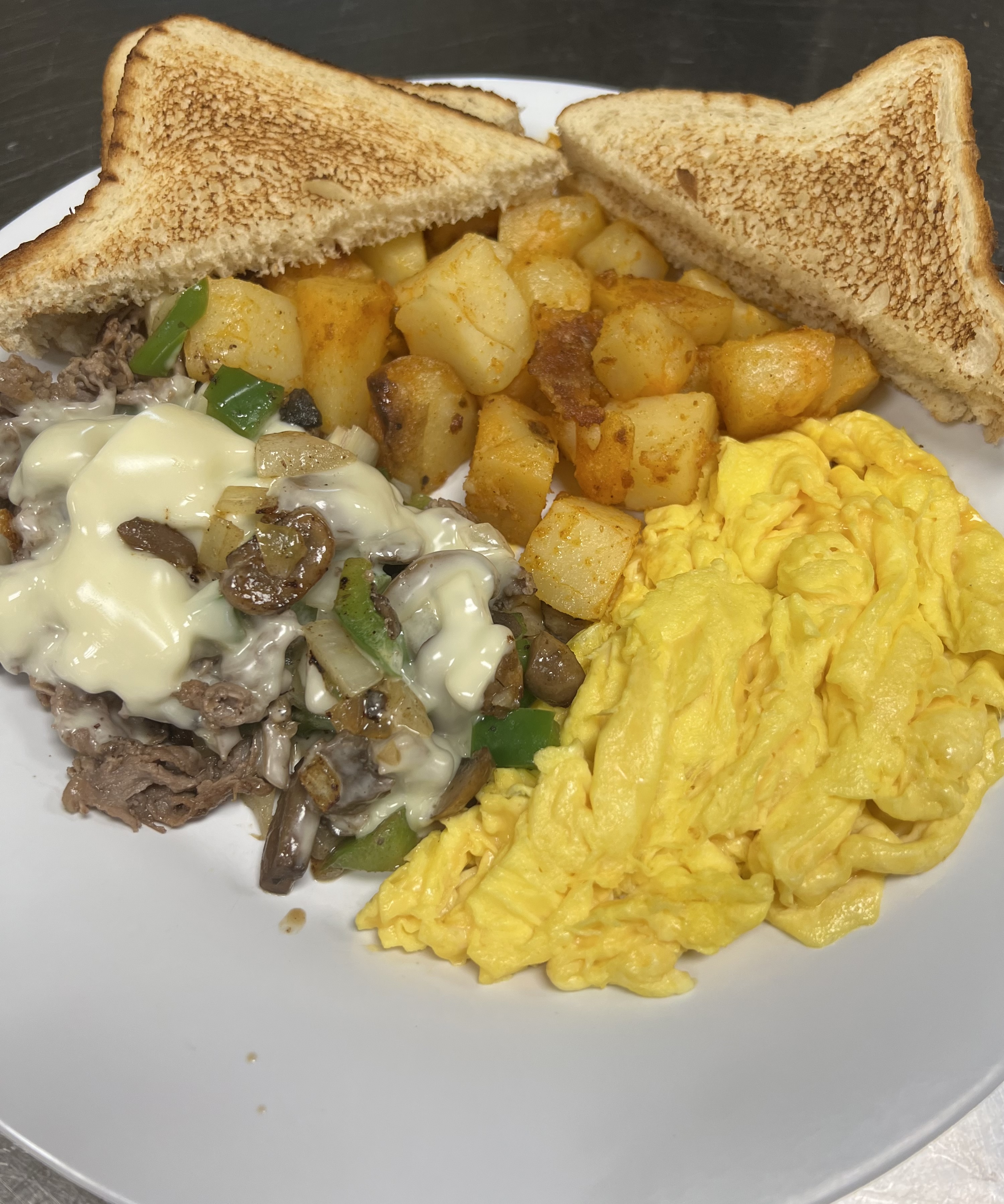 Order Philly Steak and Eggs Breakfast food online from The Mystic Diner & Restaurant store, Stonington on bringmethat.com