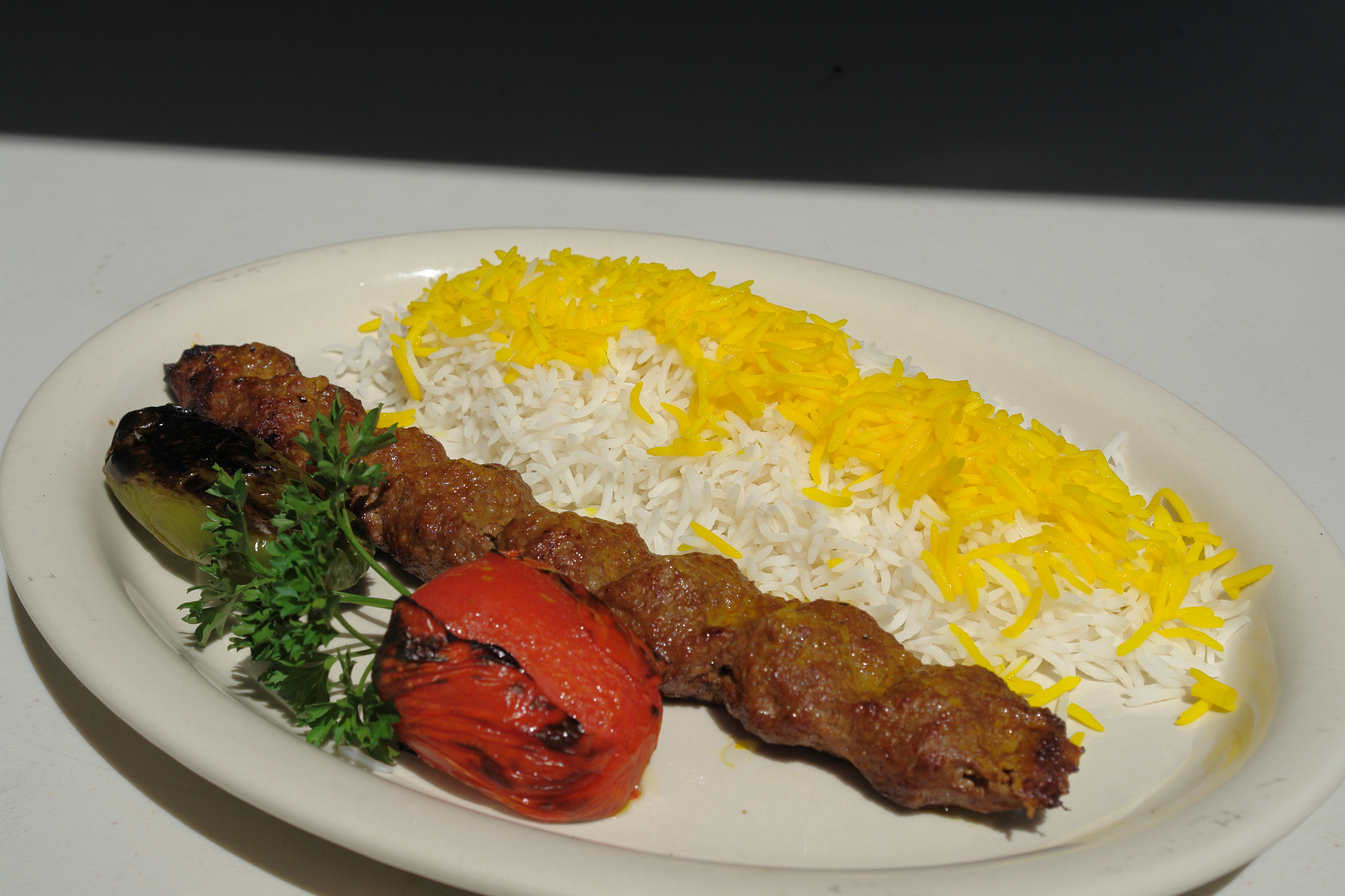 Order Beef Luleh Kabob food online from Shiraz Restaurant store, Glendale on bringmethat.com