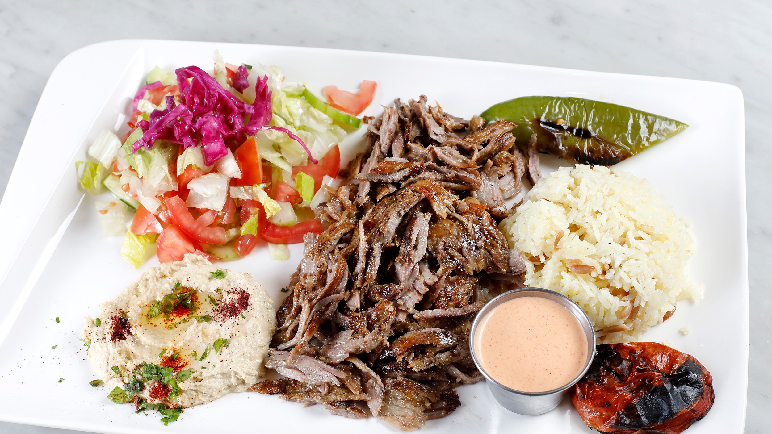 Order Lamb ＆ Beef Gyros Plate food online from Istanbul Grill store, San Francisco on bringmethat.com