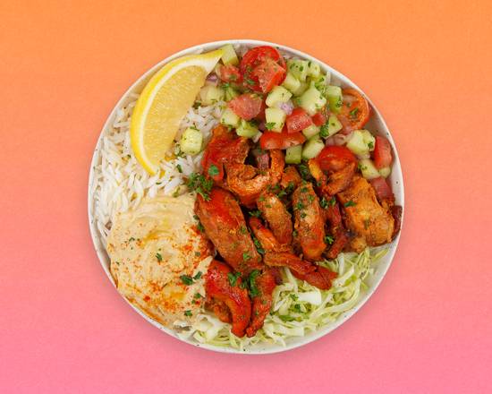 Order Chicken Kebab Rice Bowl food online from Mediterranea Rice Bowls store, Fullerton on bringmethat.com