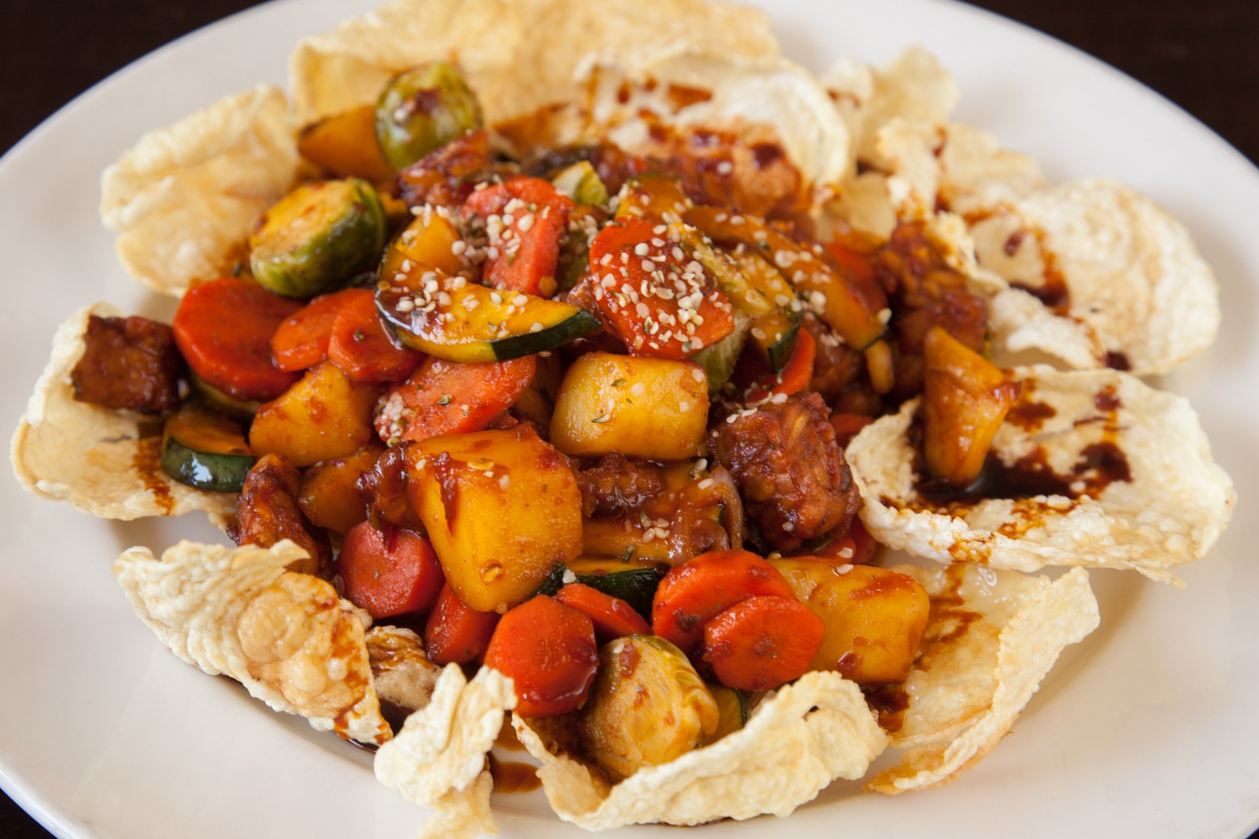 Order Sweet & Spicy Tempeh food online from Au Lac Plant-Based Food & Drink store, Los Angeles on bringmethat.com