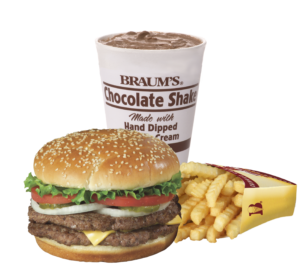 Order Double 1/4 Lb. Cheeseburger Combo #2 food online from Braums Ice Cream & Dairy Strs store, Duncanville on bringmethat.com