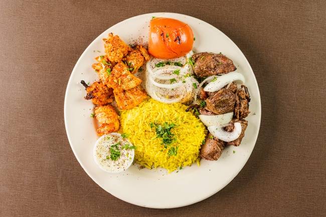 Order Mixed Grill Plate food online from Sababa Mediterranean Cuisine store, Richardson on bringmethat.com