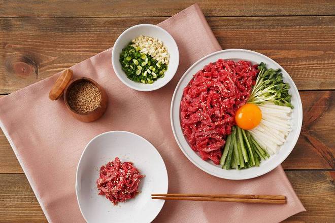 Order Korean Style Beef Tartare  육회 food online from Tree Garden store, Houston on bringmethat.com