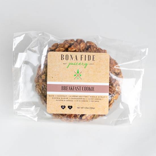 Order Breakfast Cookie food online from Bona Fide Juicery store, Appleton on bringmethat.com