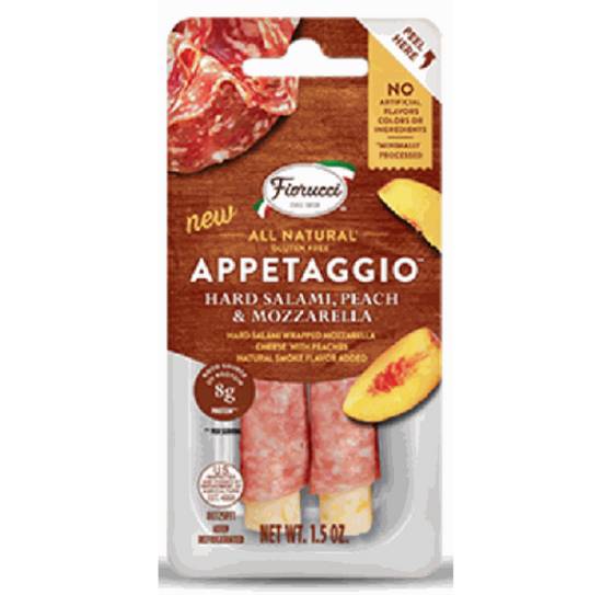 Order Fiorucci Appetaggio - Hard Salami, Peach & Mozzarella food online from IV Deli Mart store, Goleta on bringmethat.com