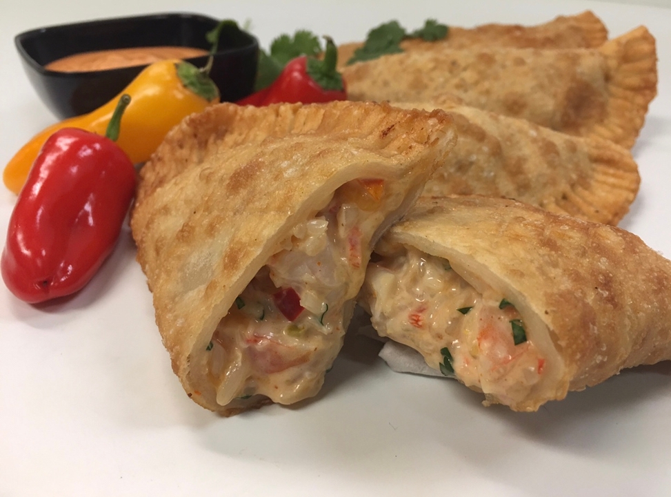 Order Shrimp Stuffed Empanada food online from Captain’s Curbside Seafood store, Trappe on bringmethat.com
