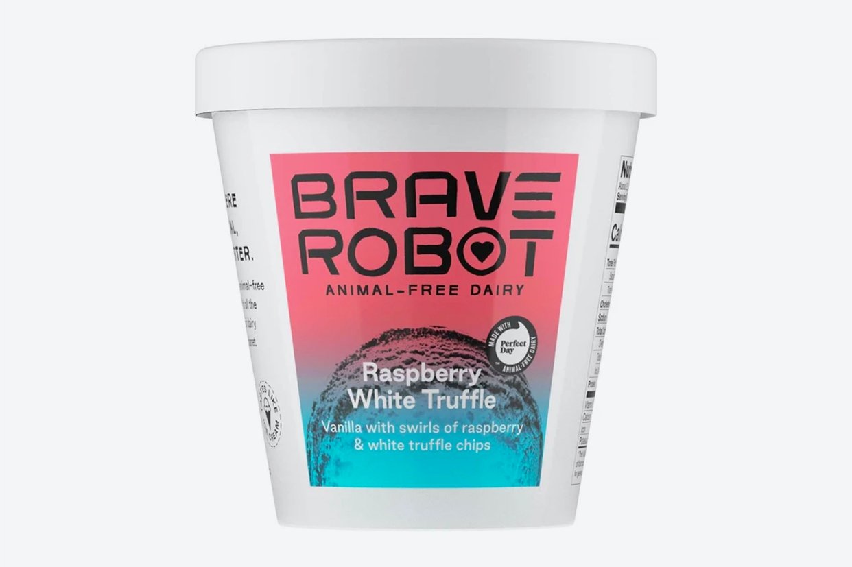 Order Brave Robot - Raspberry White Truffle - Pint food online from Luv Mart store, Santa Cruz on bringmethat.com
