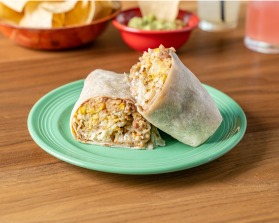 Order Spicy Pork Al Pastor Breakfast Burrito food online from Mexican Omelette Bar store, Woodland on bringmethat.com