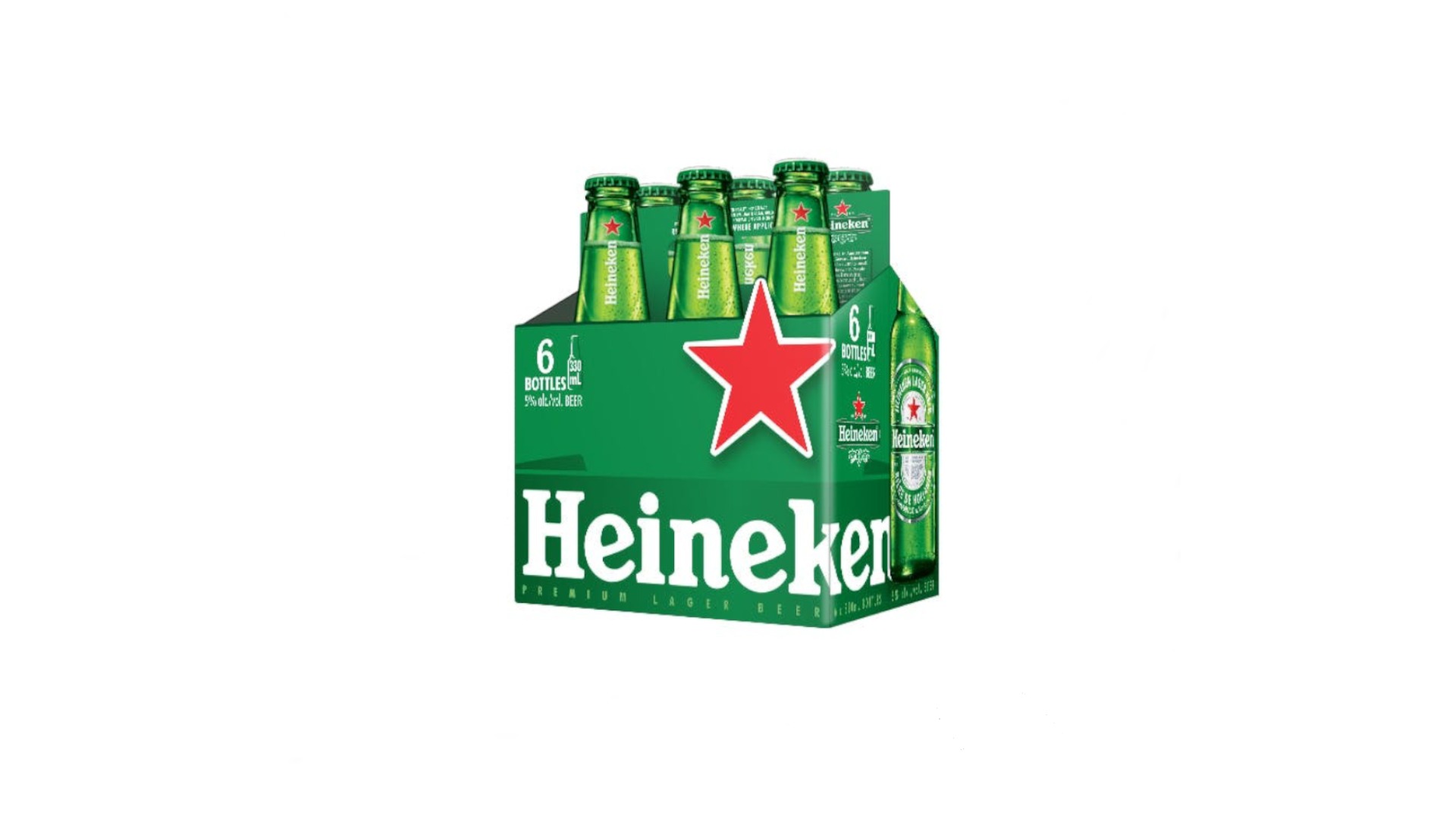 Order Heineken 6 bottles  5% abv food online from Pink Dot store, Santa Barbara on bringmethat.com