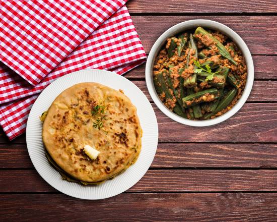Order Okra Masala & Paratha food online from Bowl-O-India store, Voorhees Township on bringmethat.com