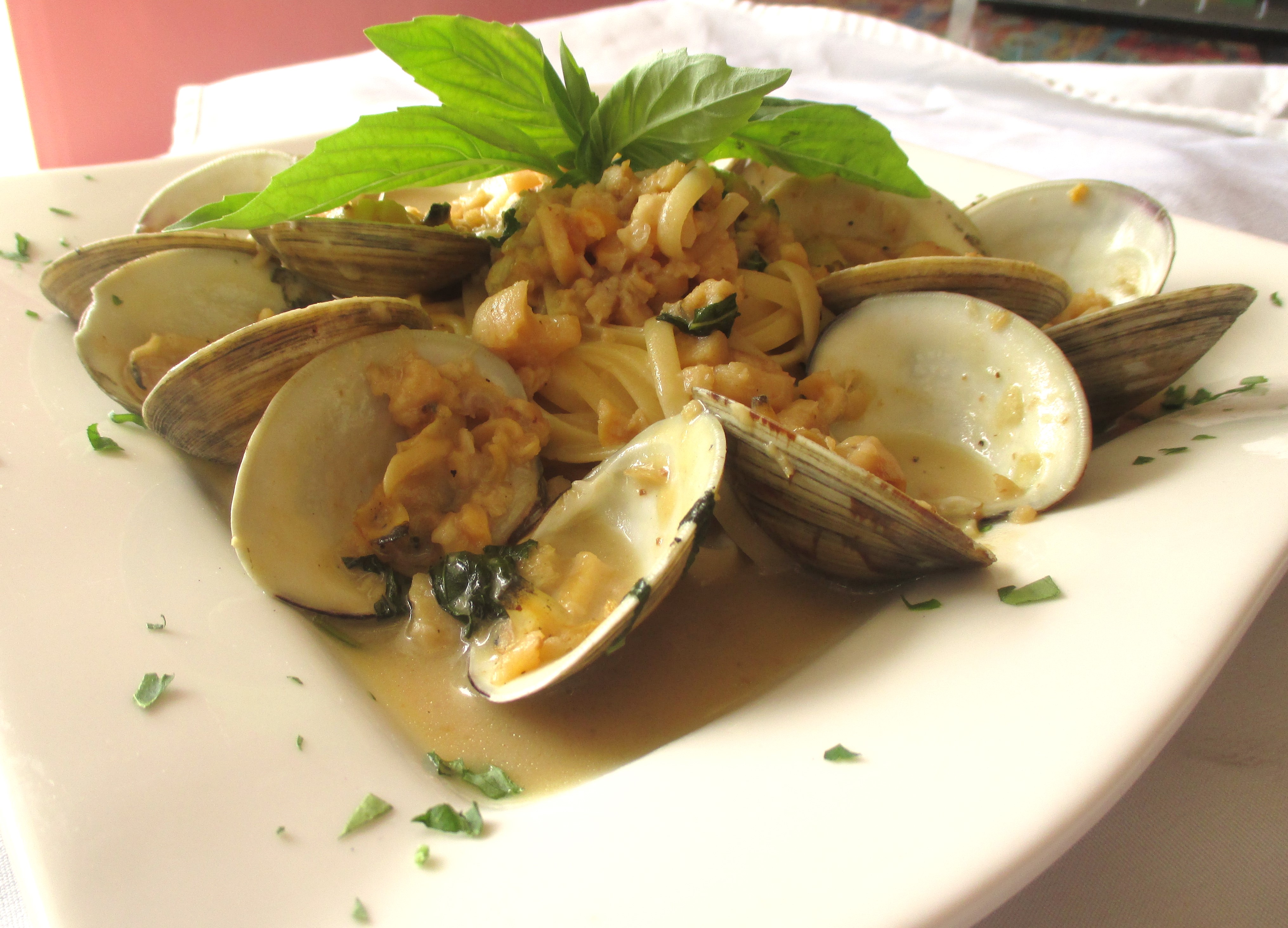 Order Clam Sauce Over Linguine food online from Westbrook Pizzeria store, Cortlandt Manor on bringmethat.com