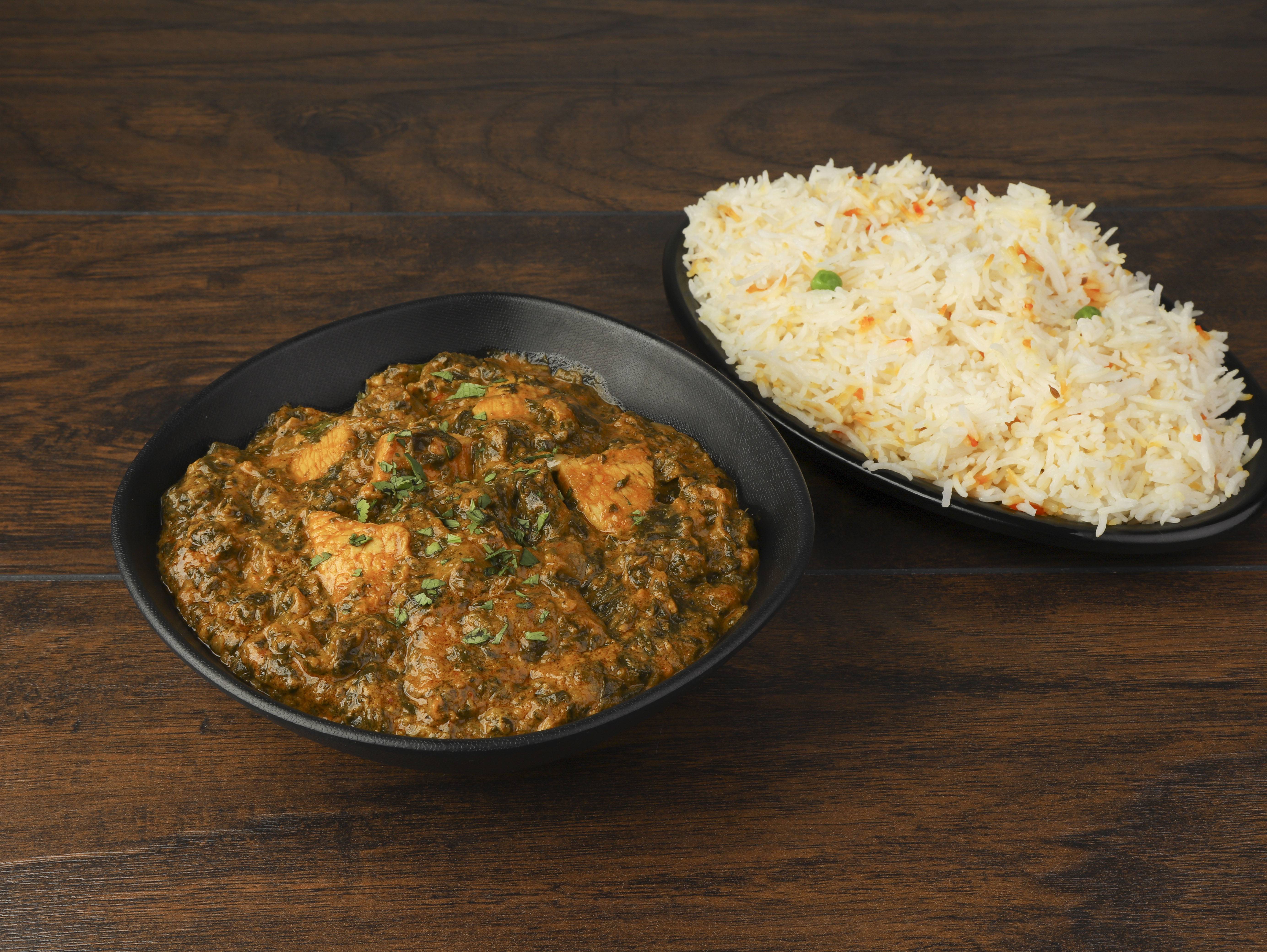 Order 7. Chicken Saag food online from Amol India Carryout Restaurant store, Newport on bringmethat.com