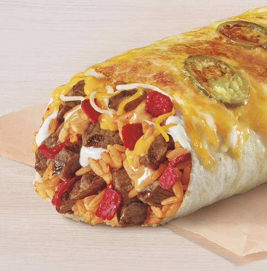 Order Spicy Double Steak Grilled Cheese Burrito food online from Taco Bell store, Graham on bringmethat.com