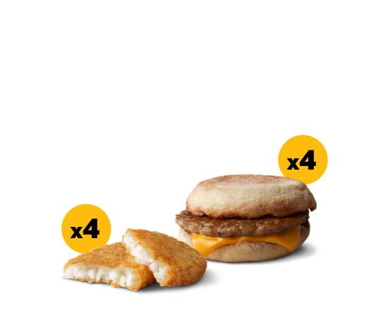Order 4 Sausage McMuffin Breakfast Bundle  food online from Mcdonald® store, WESTMINSTER on bringmethat.com