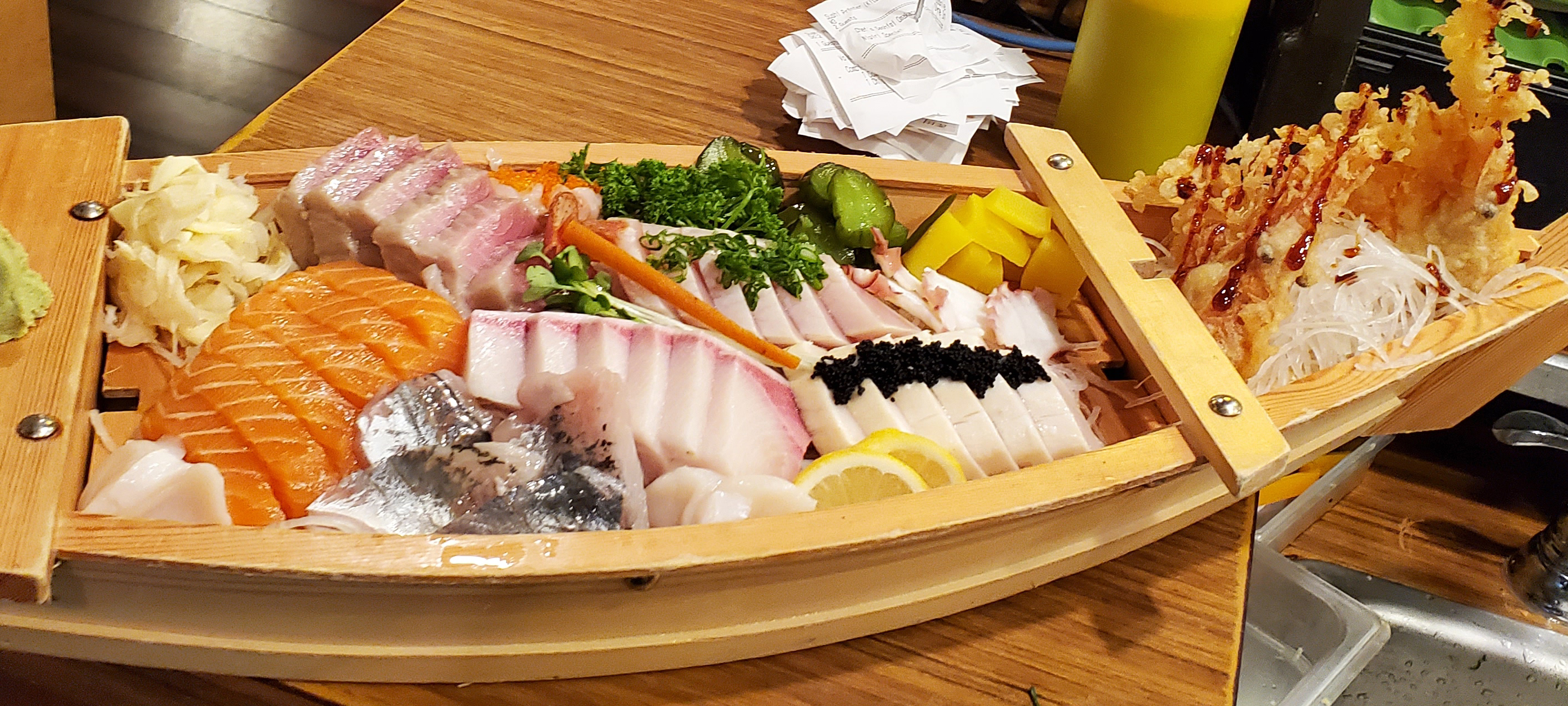 Order Premium Sashimi Boat food online from Azuma Japanese Cuisine store, Cupertino on bringmethat.com