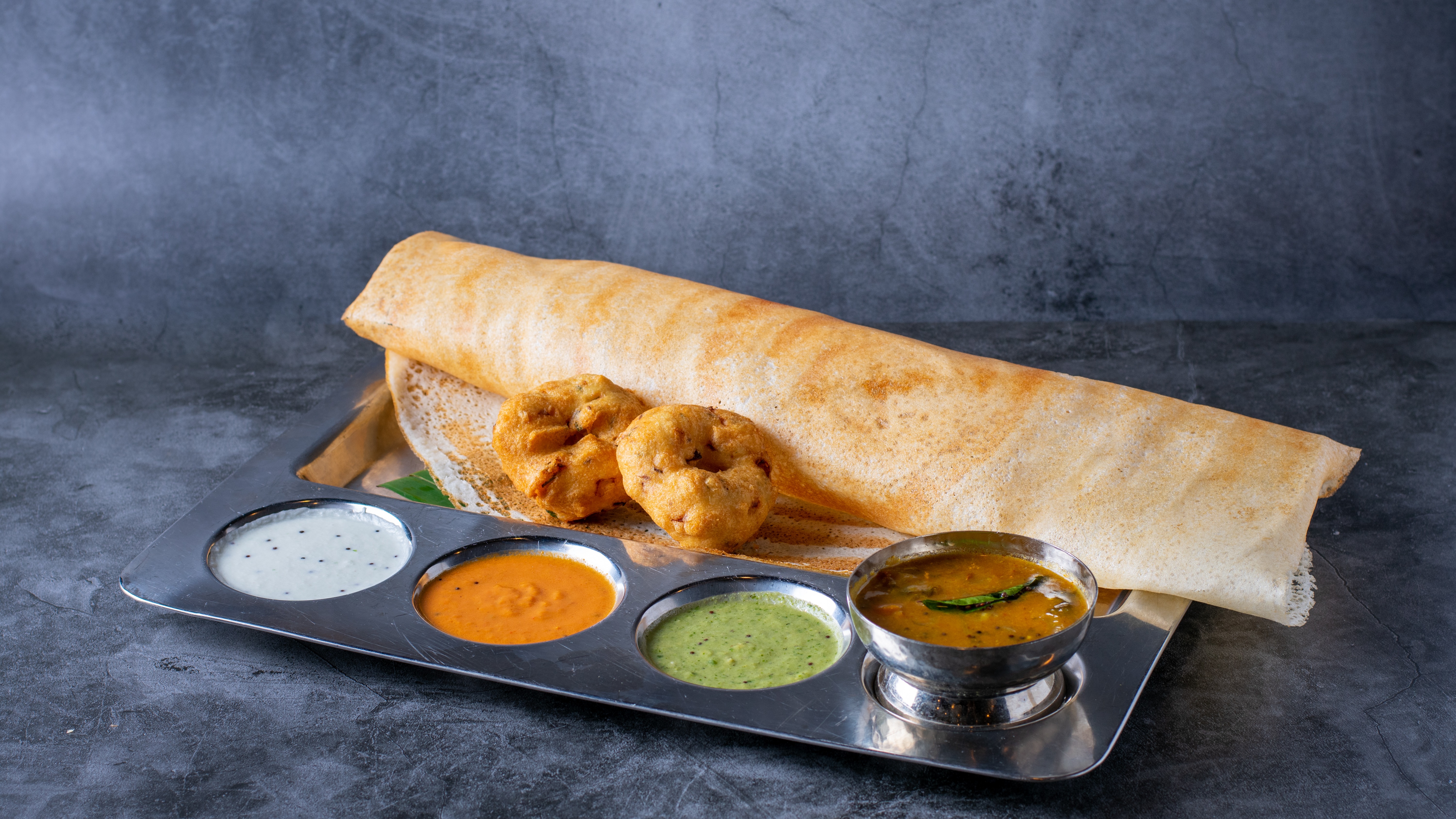 Order Plain Dosa with 2 Vadas Combo food online from Sangam Chettinad Indian Cuisine store, Austin on bringmethat.com