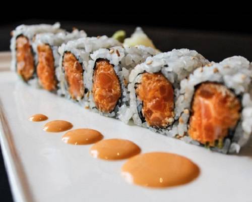 Order Spicy Salmon Roll food online from Sushi Factory store, Azusa on bringmethat.com