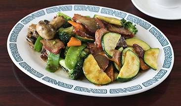 Order H3. Mixed Vegetable with BBQ Pork food online from Wok Shop Cafe store, San Francisco on bringmethat.com