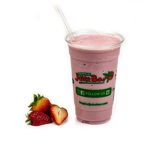 Order Strawberry Smoothie food online from Tropical Juice Bar store, Passaic on bringmethat.com