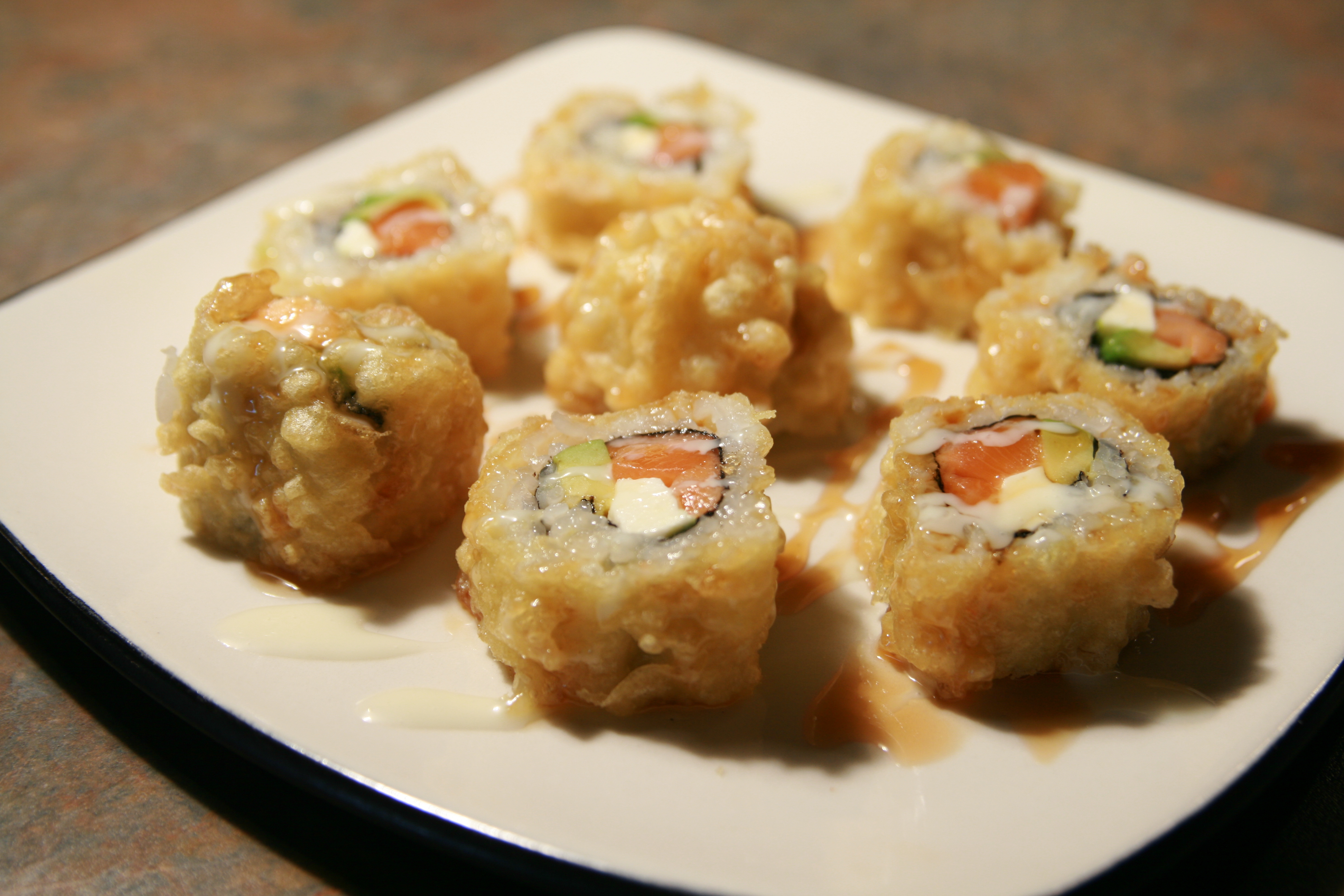 Order Deep-Fried Crusty Philly Roll food online from Arata Sushi & Bowl store, Las Vegas on bringmethat.com