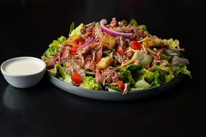 Order Pulled Pork Salad food online from R&R Barbeque store, North Salt Lake on bringmethat.com