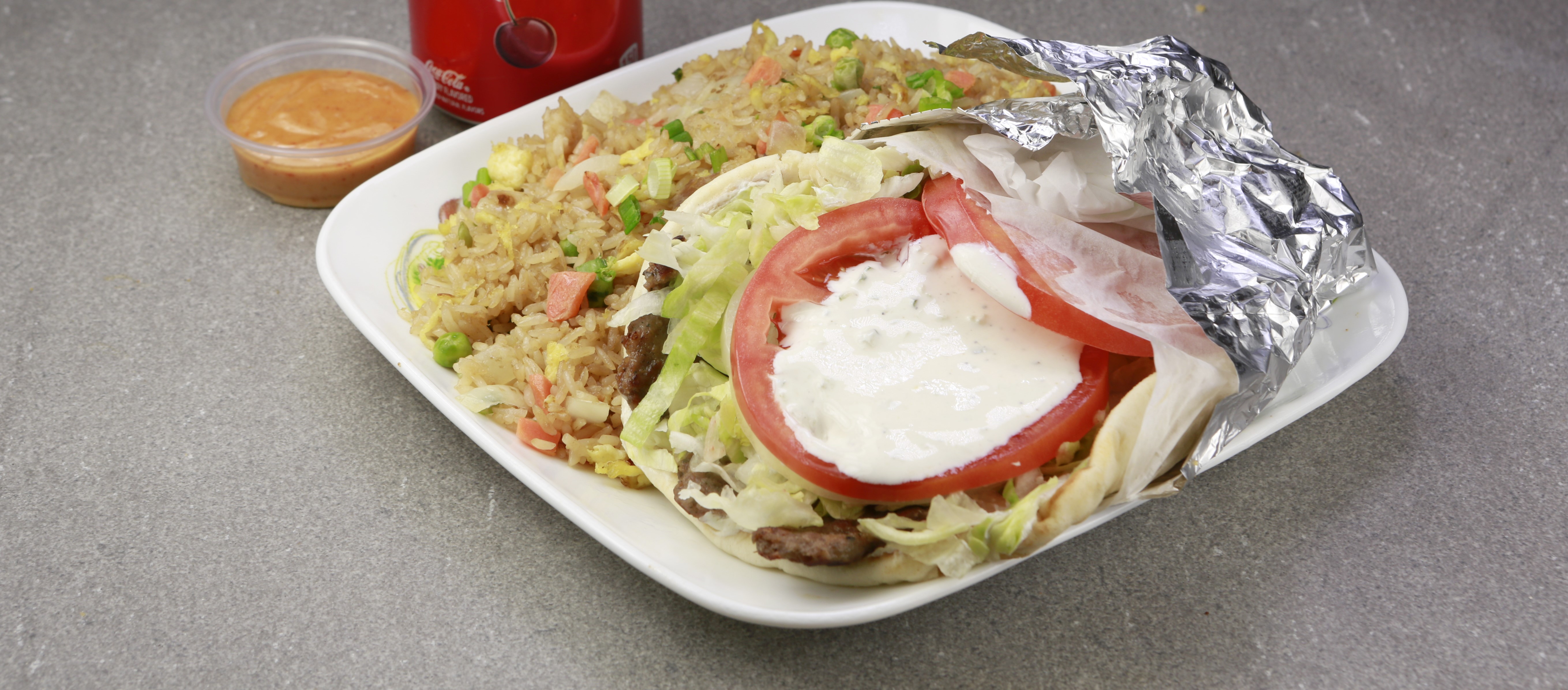 Order Gyro & Fried Rice Special food online from I Love Wings store, Norcross on bringmethat.com