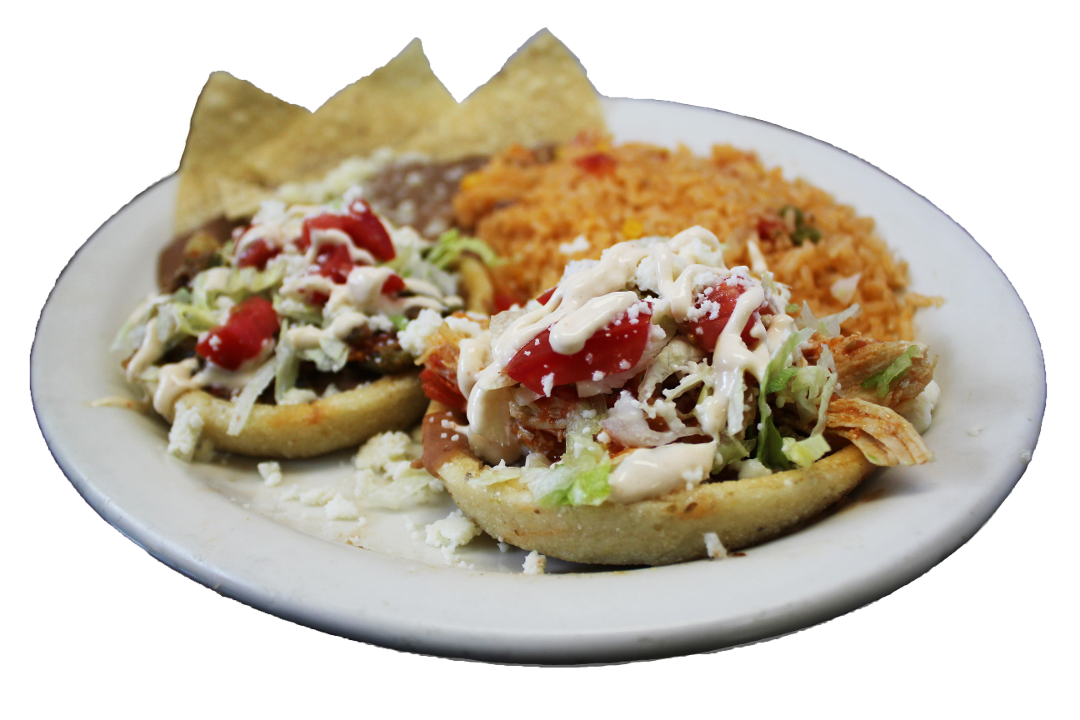 Order .#22   Two Sopes. food online from La Fogata Mexican Restaurant store, Los Angeles on bringmethat.com