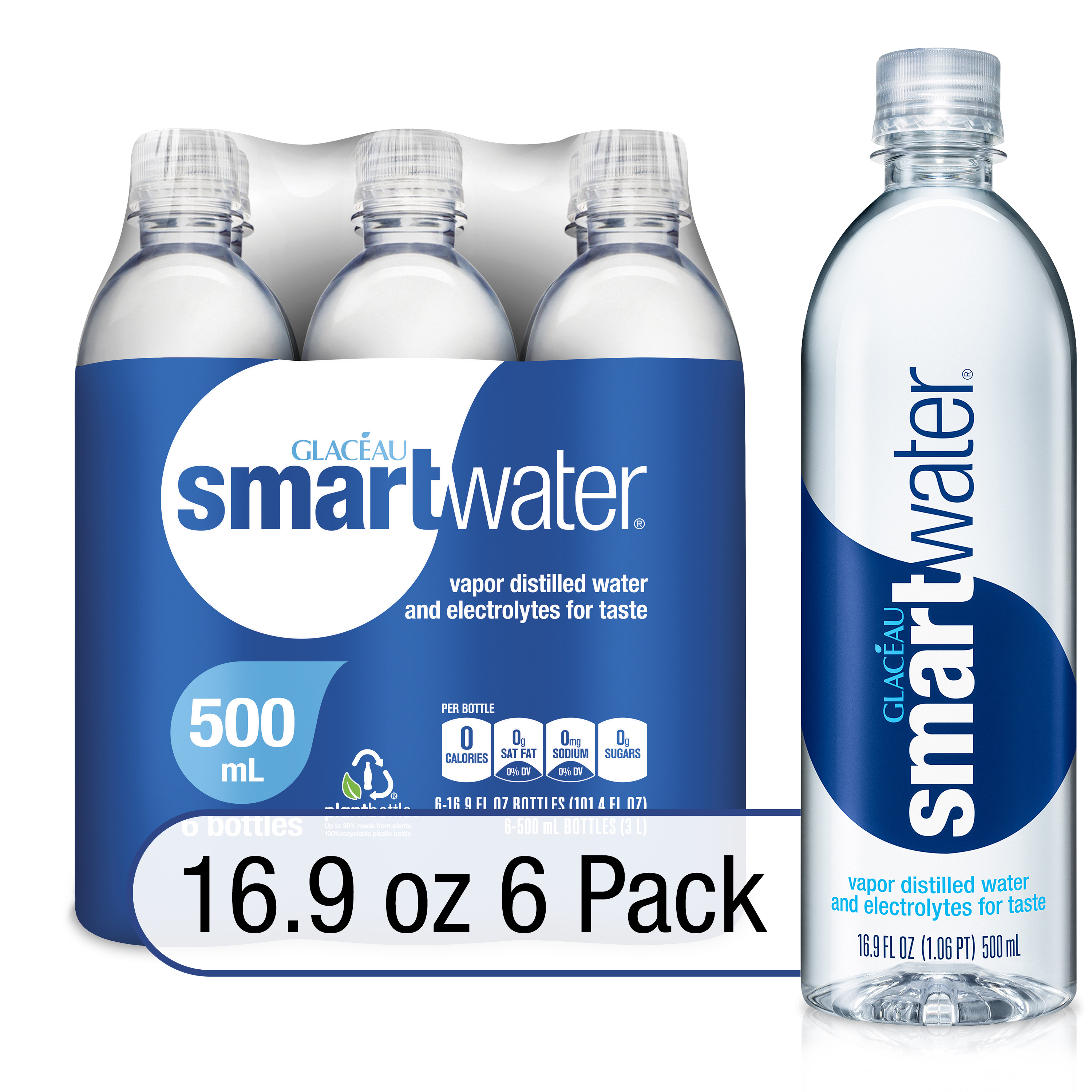 Order Smartwater Vapor Distilled Premium Water Bottles, 16.9 fl oz - 6 pk food online from Rite Aid store, MILLER PLACE on bringmethat.com