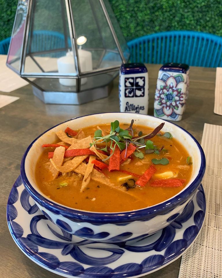 Order Tortilla Soup food online from Los Azulejos Restaurant store, San Antonio on bringmethat.com