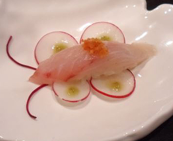 Order G6. Snapper Sushi food online from Icho Izakaya Fusion Cuisine store, Temple City on bringmethat.com