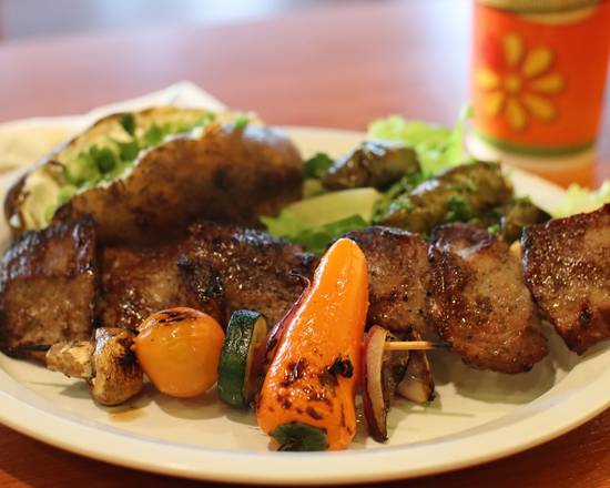Order Steak and Vegetable Kabob food online from Chicken Maison store, Rancho Palos Verdes on bringmethat.com