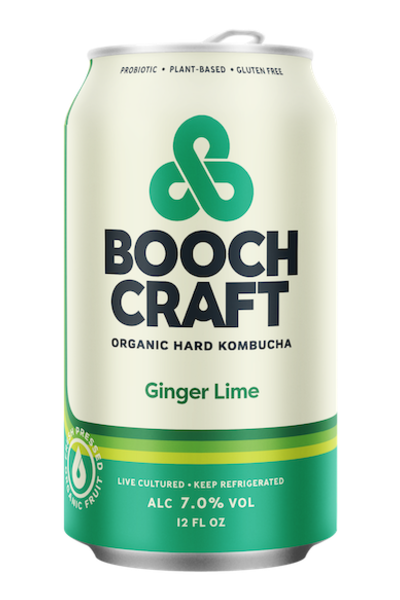 Order Boochcraft Ginger Lime Organic Hard Kombucha ( 6 PK x 12 OZ CANS ) food online from Friends Liquor store, San Francisco on bringmethat.com