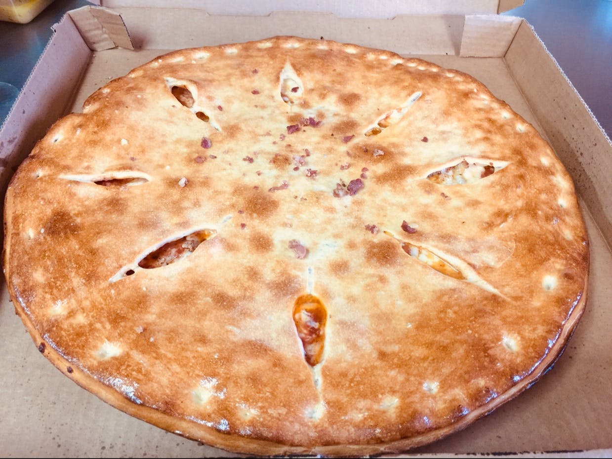Order Meat Stuffed Pizza - Large 14'' (8 Slices) food online from I Love NYC Pizza store, Orlando on bringmethat.com