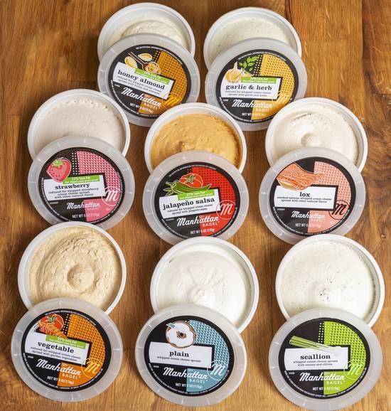 Order Flavored Cream Cheese 6oz. Tub food online from Manhattan Bagel store, Wharton on bringmethat.com