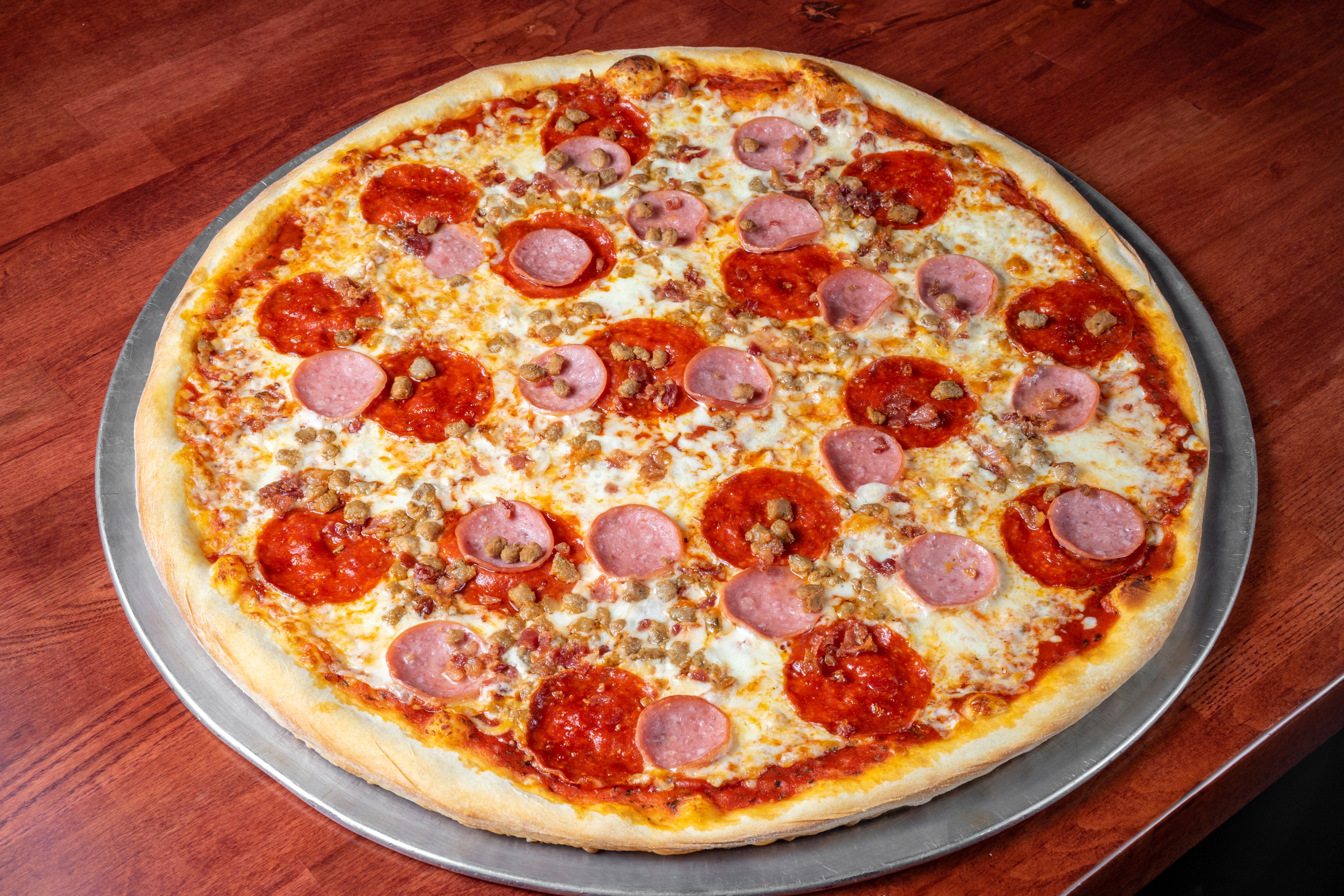 Order Meat Lovers Pizza - Small 12'' food online from Sali's Italian store, McKinney on bringmethat.com