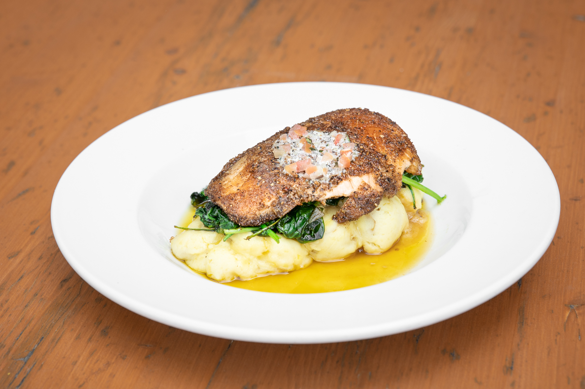 Order Spice Crusted Salmon food online from St Joseph Brewery & Public House store, Indianapolis on bringmethat.com