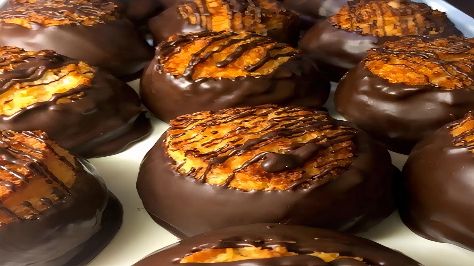 Order Coconut Macaroons Dipped in Chocolate food online from Sherri Cookies store, Salinas on bringmethat.com