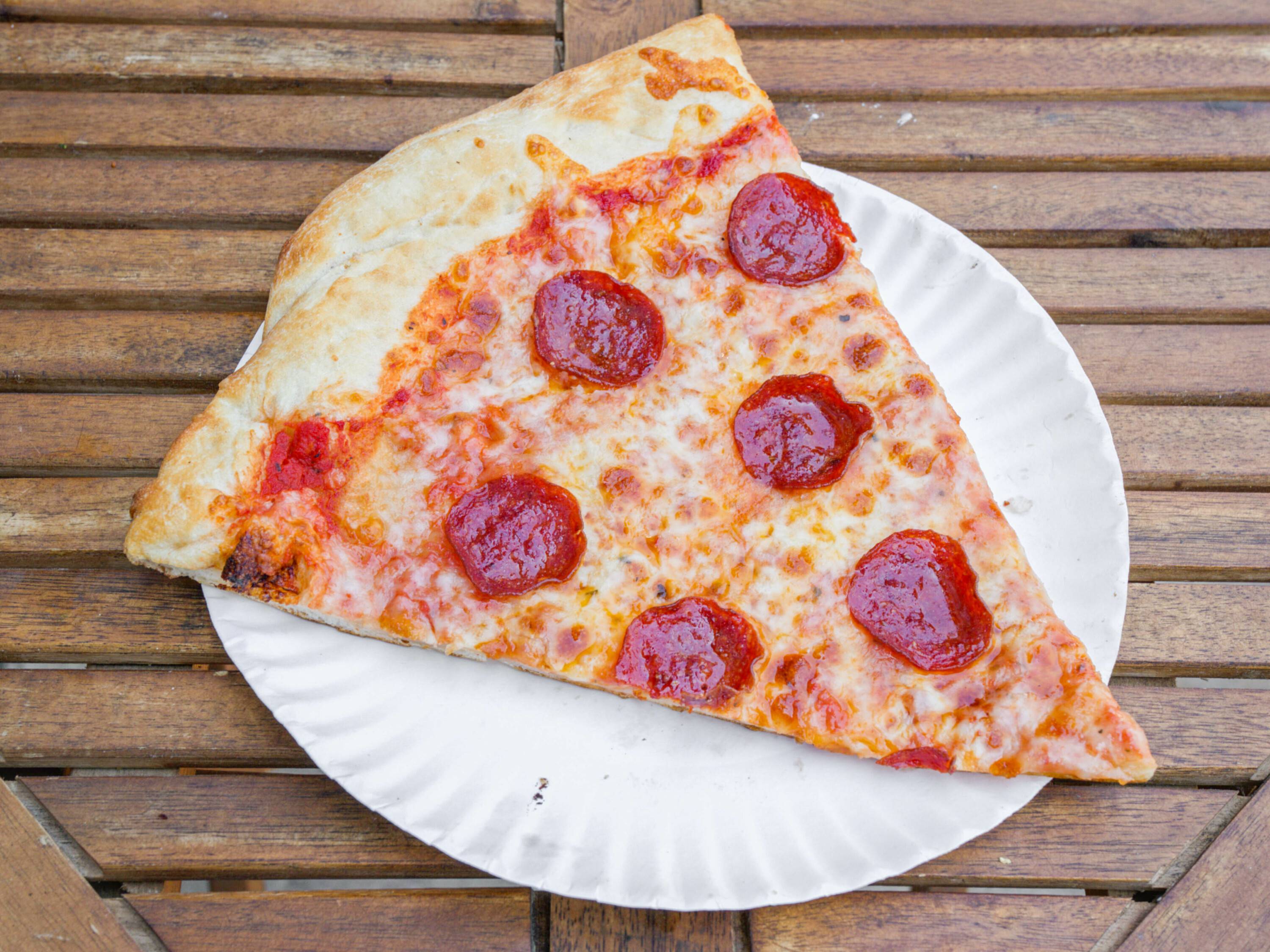 Order Pepperoni Pizza Slice food online from OMG Pizza store, Brooklyn on bringmethat.com