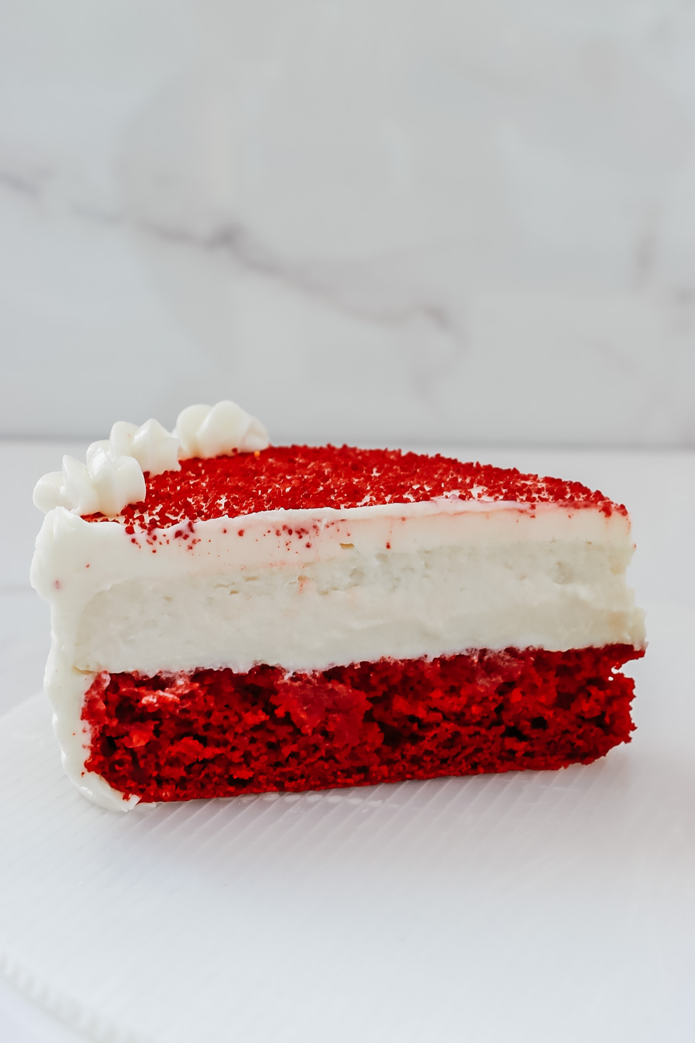 Order Red Velvet Cheesecake Cake Slice food online from Hebrew Bakes store, Atlanta on bringmethat.com