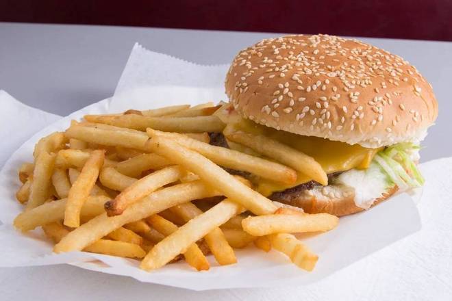 Order Cheese Burger Fries & Soda food online from Jezif Fried Chicken store, Perth Amboy on bringmethat.com