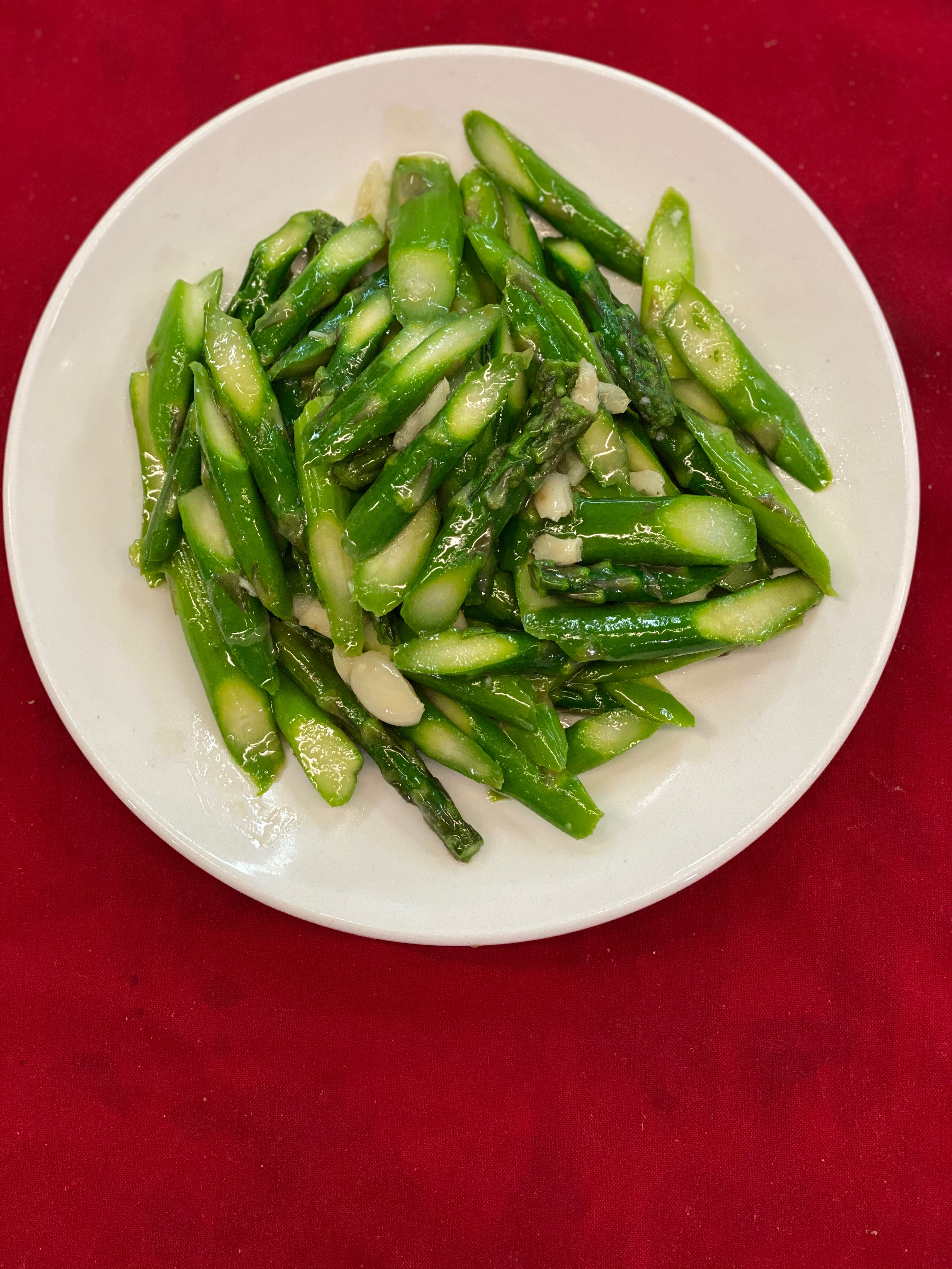 Order 93. Sauteed Asparagus with Garlic food online from Great Eastern Restaurant store, San Francisco on bringmethat.com